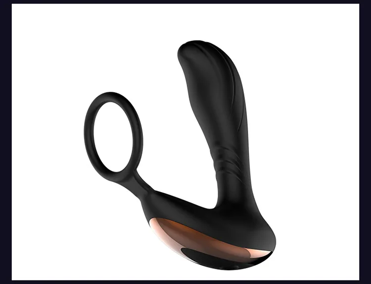 Male G-point remote control backyard massager silicone anal plug toy vibration lock sperm ring Prostate Massager