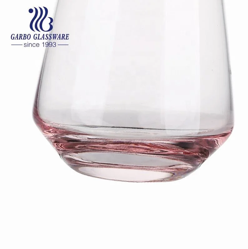 550ml pink stemless wine glasses spray color glass cups with gold rim wedding gift personalized colors glass tumblers