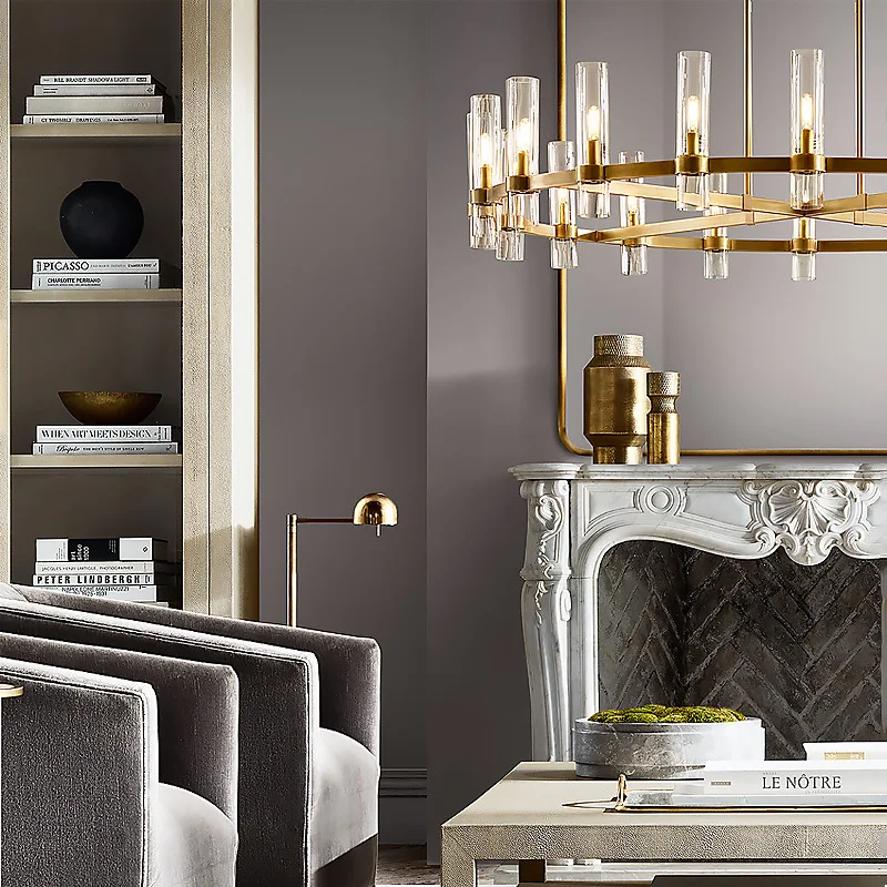Hanging Lamp American black Pendant Lighting Fixtures bronze finish Round Chandeliers