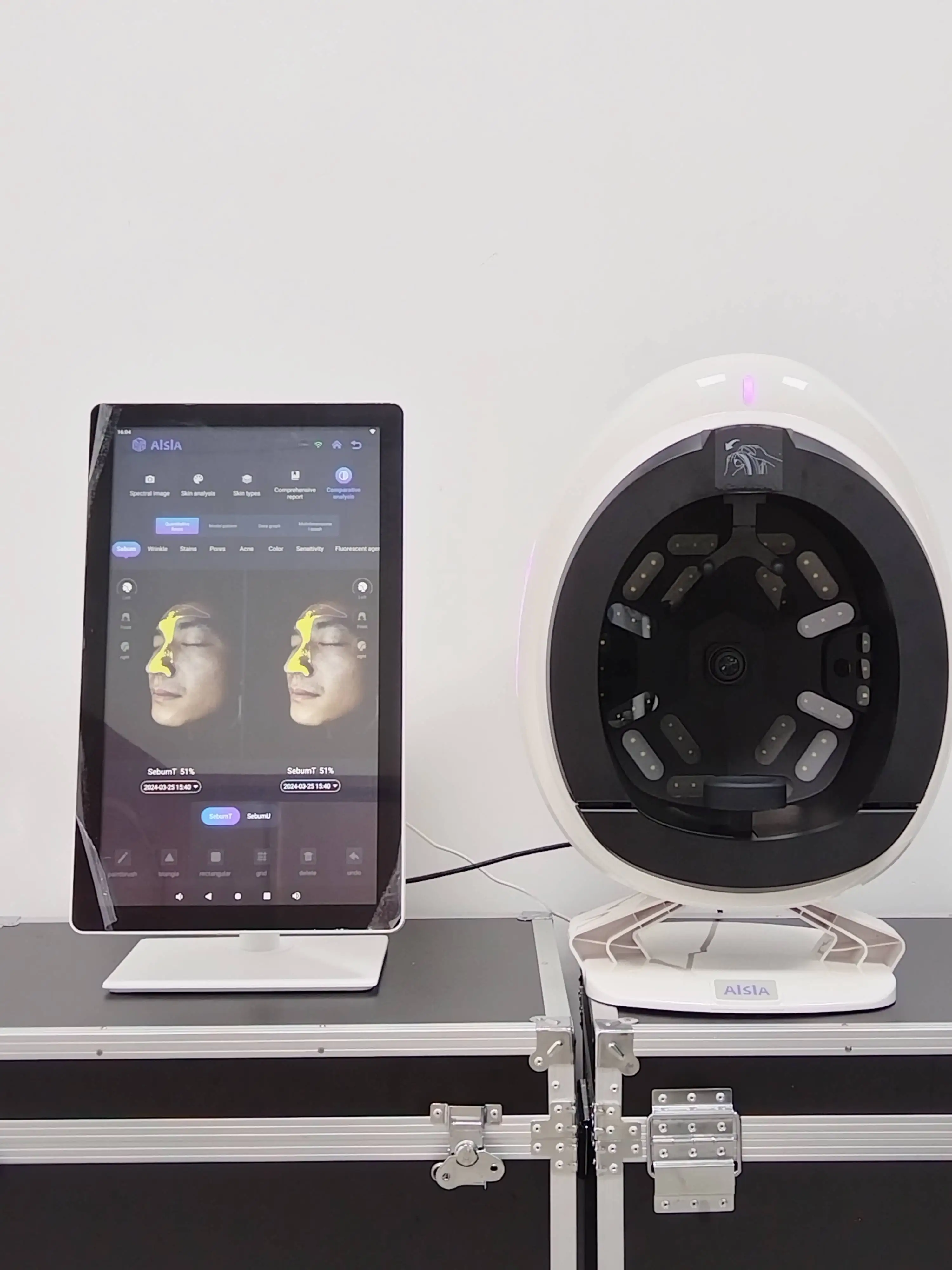 Smart Skin Analyzer Three Cameras And 48 Million Pixels Aisia Q2 Face Skin Analyser Q2 Skin Scope Analyzer Facial 3d Machine