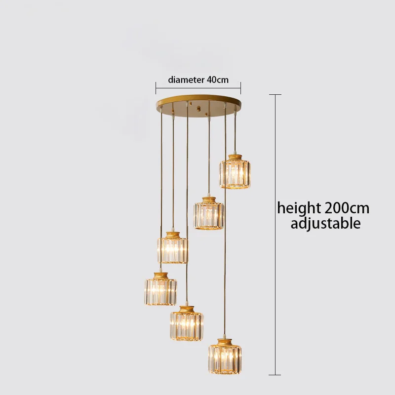 New Arrival Staircase Chandelier  Nordic lamps Modern Crystal Pendant Lamp