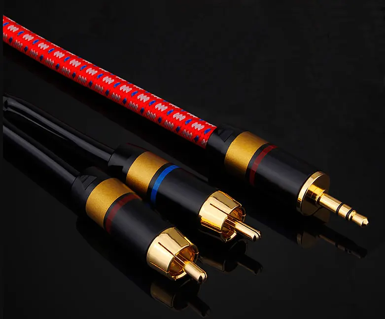 Cotton Sleeve Banana Gold Plated Connector Black Microphone 2 Core Cable Speaker Cable  XLR-3Pin Male xlr microphone cables