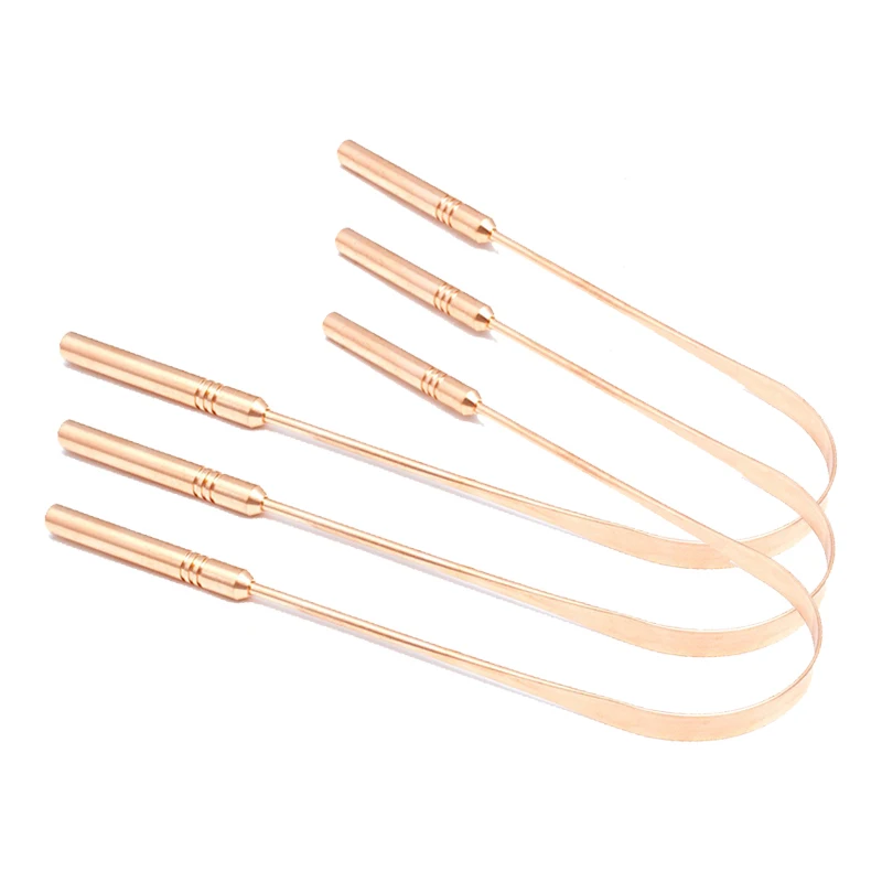 
Wholesale premium quality tongue cleaner rose gold copper tongue scraper 