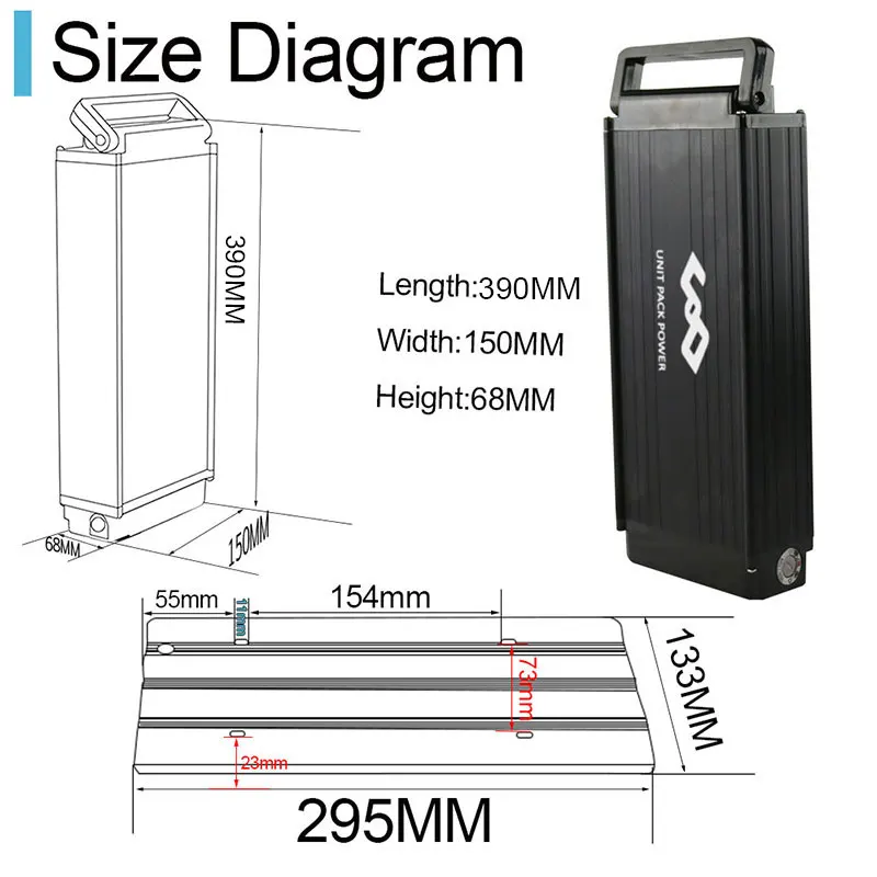 500w 1000W 48v 15ah rear rack battery for electric bike monster electric bike electric city bike