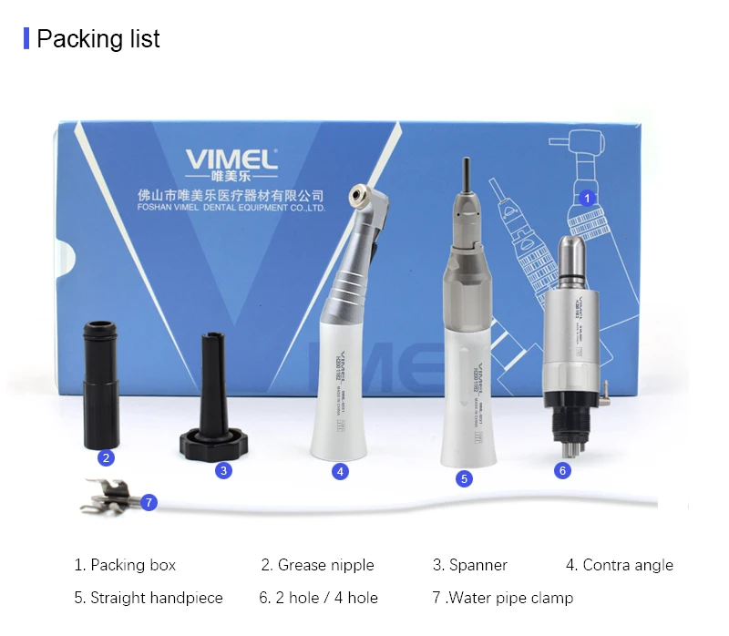 Dental Low Speed Handpiece Kit Contra Angle 1:1 Straight External Water Spray Air Motor Operation Dentistry Equipment Tool