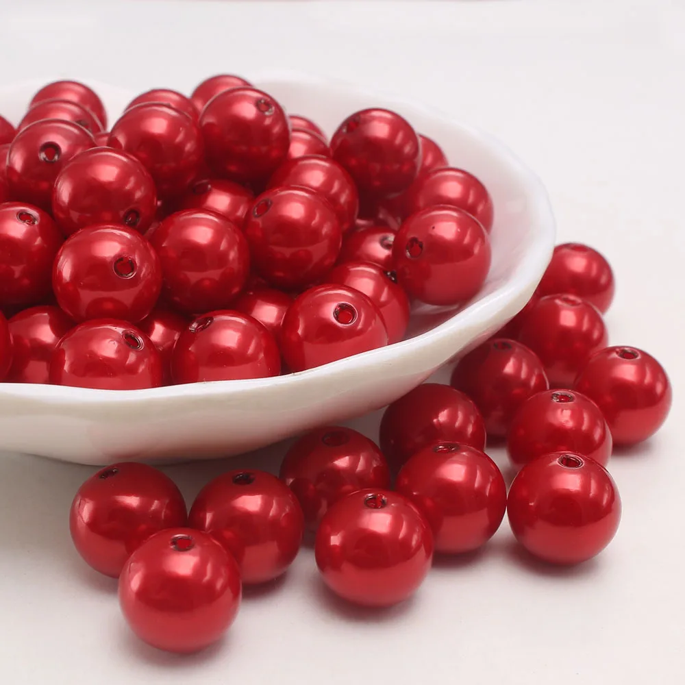 Hot Sale ABS 16-20mm  Plastic Pearl Bright Loosing Beads DIY Round Beads For Pen Jewelry Making