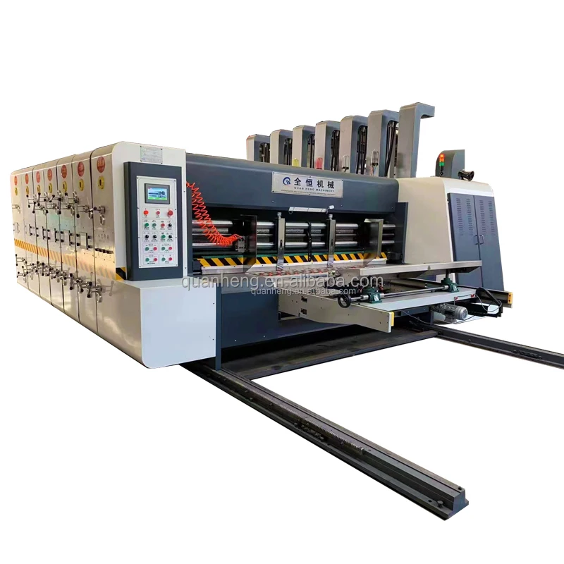 Automatic lead edge feeder Flexo slotter rotary die cutter printing water ink printer slotter with stripping stacker