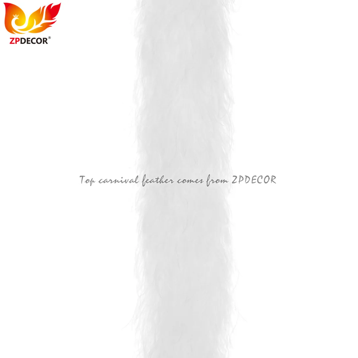 ZPDECOR Factory Wholesale Clothing Made of Feathers Cheap 8 Ply White Ostrich Feather Boas Scarf for Fashion Show