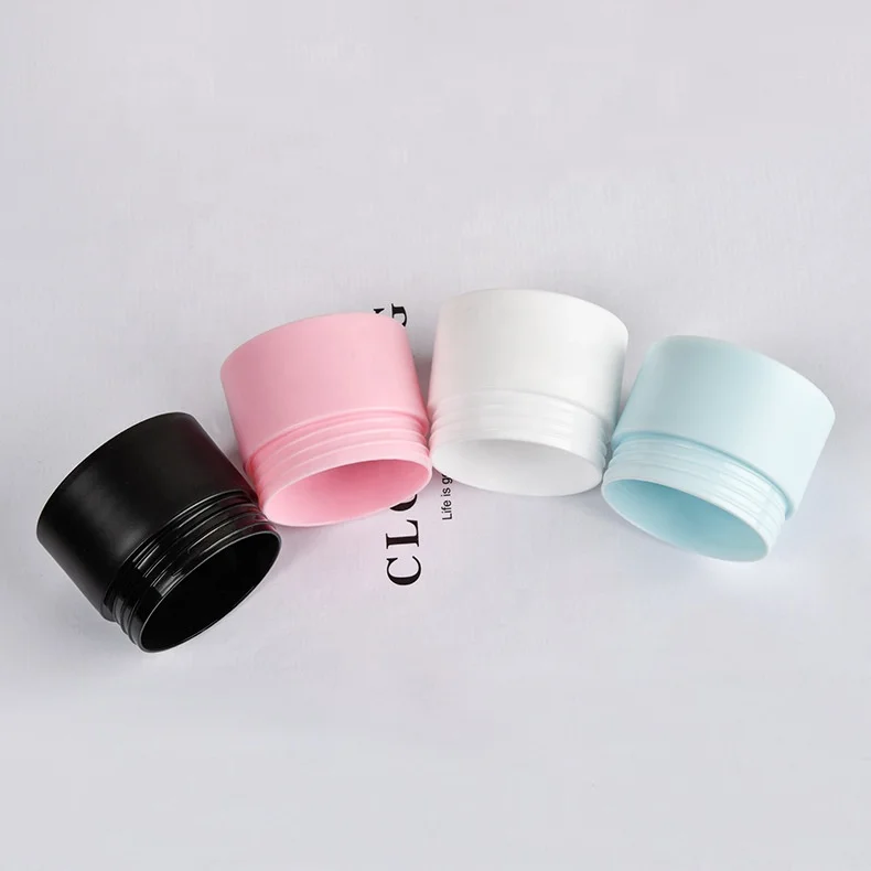 skincare jar empty plastic jars 5g 15g 20g 30g 50g round frosted white matte black double wall cute cosmetic jar plastic colors