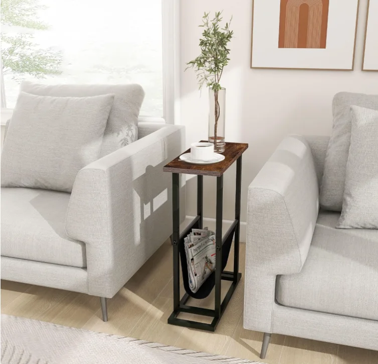 Rustic Magazine Holder Rustic Slim Little Thin Table Narrow Side Table Indoor End Table