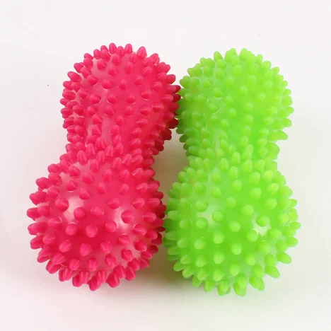 6cm 6.5cm 7cm Wholesale PVC fitness massager stress equipment  peanut shape spiky massage ball