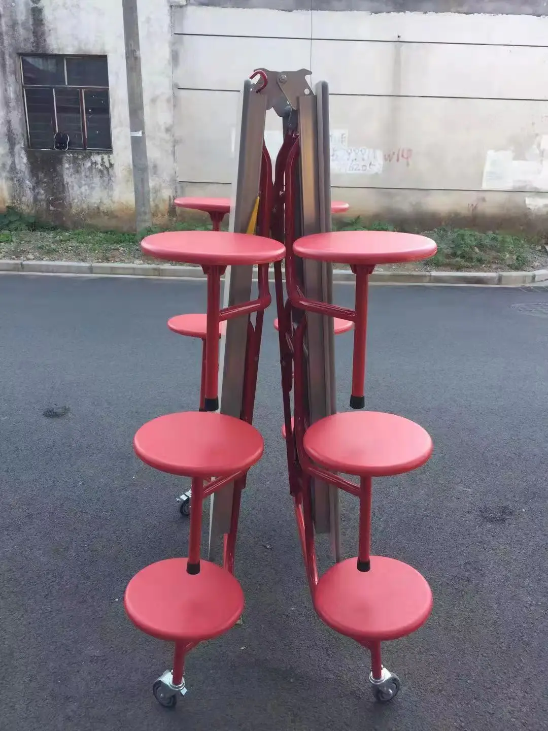 Plastic 12 Seat Garden Folding Dining Cafeteria Tables And Chair Set Steel School Dining Hall Canteen Table And Chair