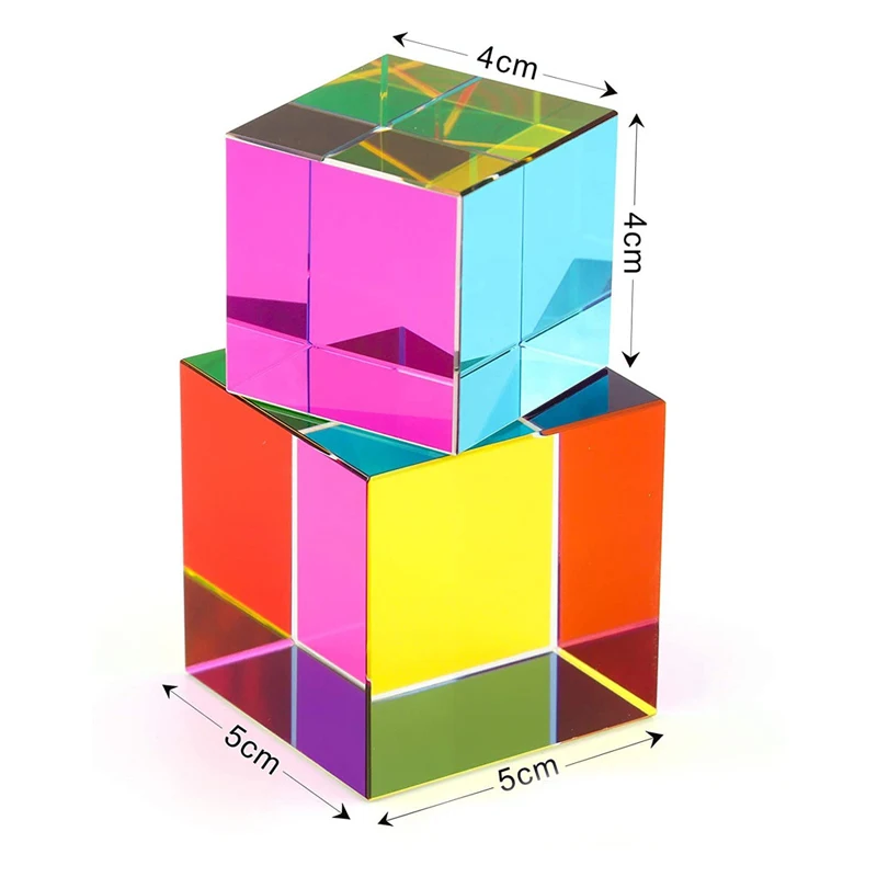Wholesale 50mm Acrylic Colorful Cube Mixing Color Cube 2.0 inch Acrylic Cube Prism For Kids Gift Toy