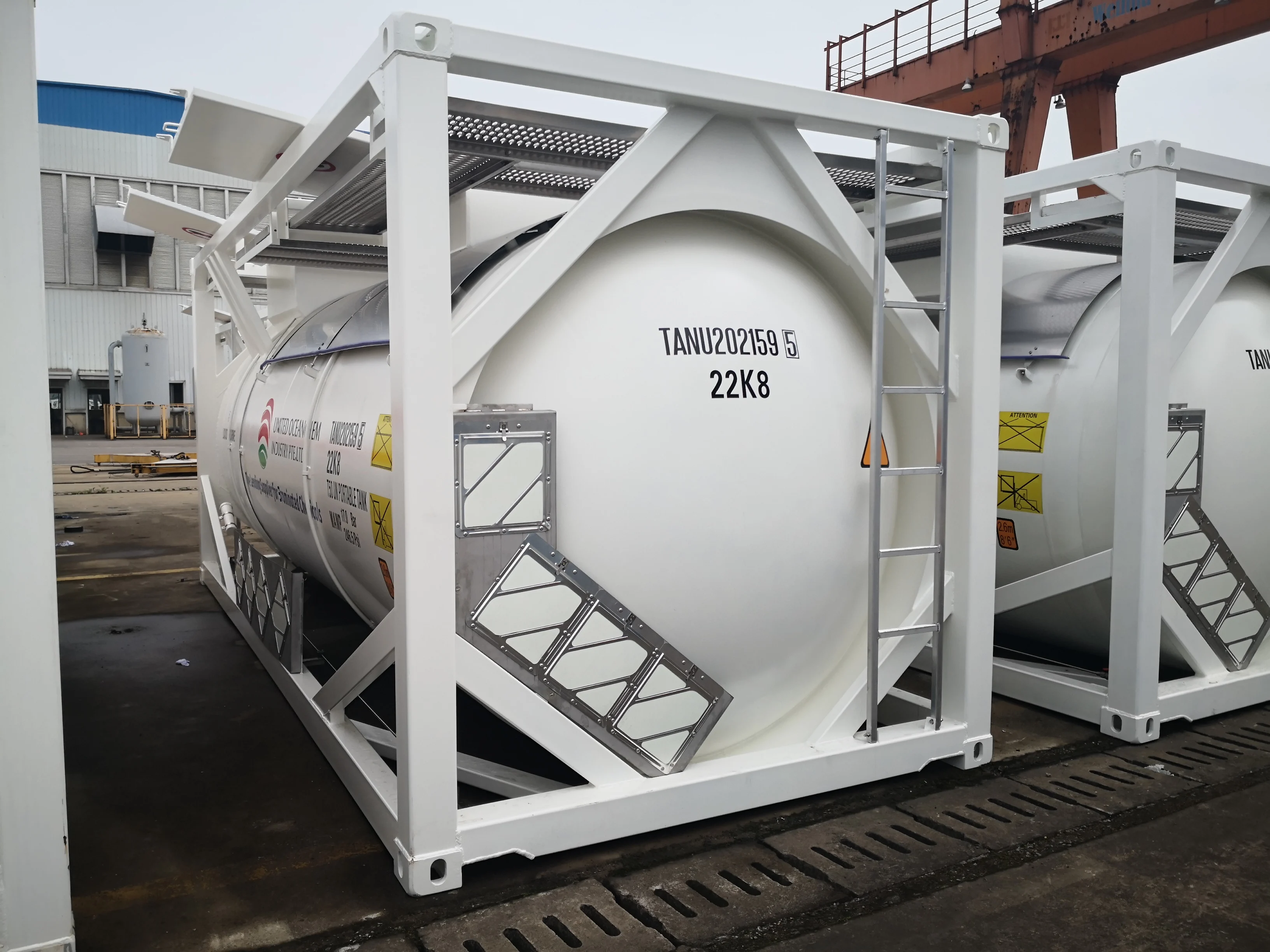 Professional manufacturer 20ft 24.5CBM T50 LPG propane/liquid chlorine storage tank container