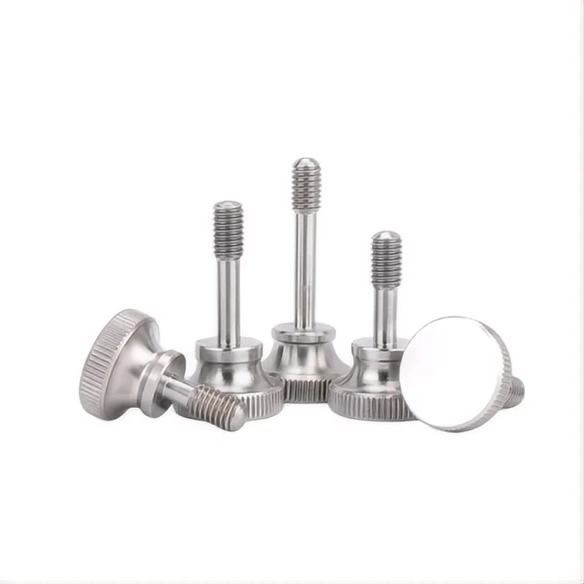 Custom Stainless steel hand thumb screw slotted flat knurled head m3 m4 m5 m6 machine thumb screw m8