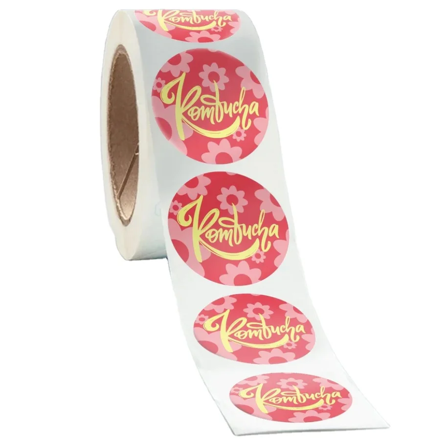 Private design product labels maker self adhesive vinyl round waterproof sticker roll paper custom printing logo label stickers