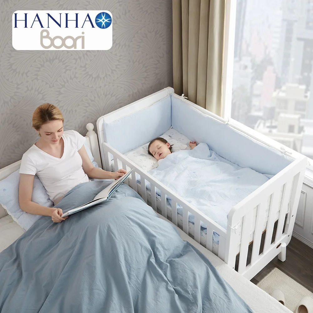 Only B2B Boori Baby Bedside Sleeper Crib Adjustable Wooden Co Sleeper Baby Bed For New Born