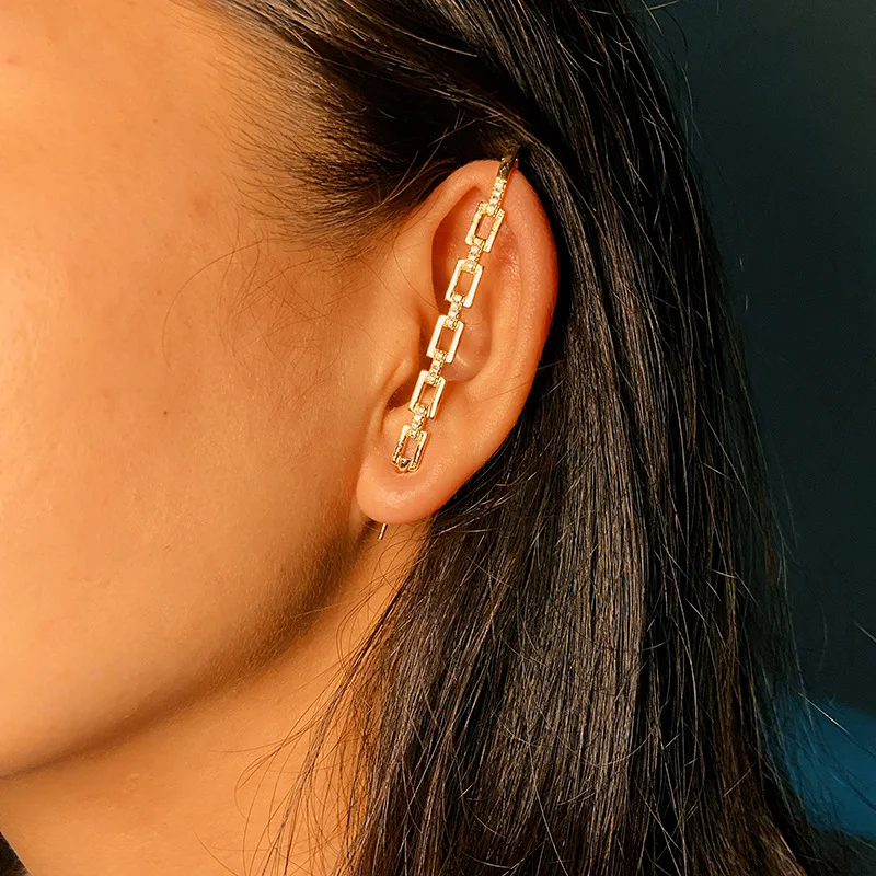 Fashion Women Jewelry Long Cuff Whit Rainbow Bolt lightning Cuff Pin Earring