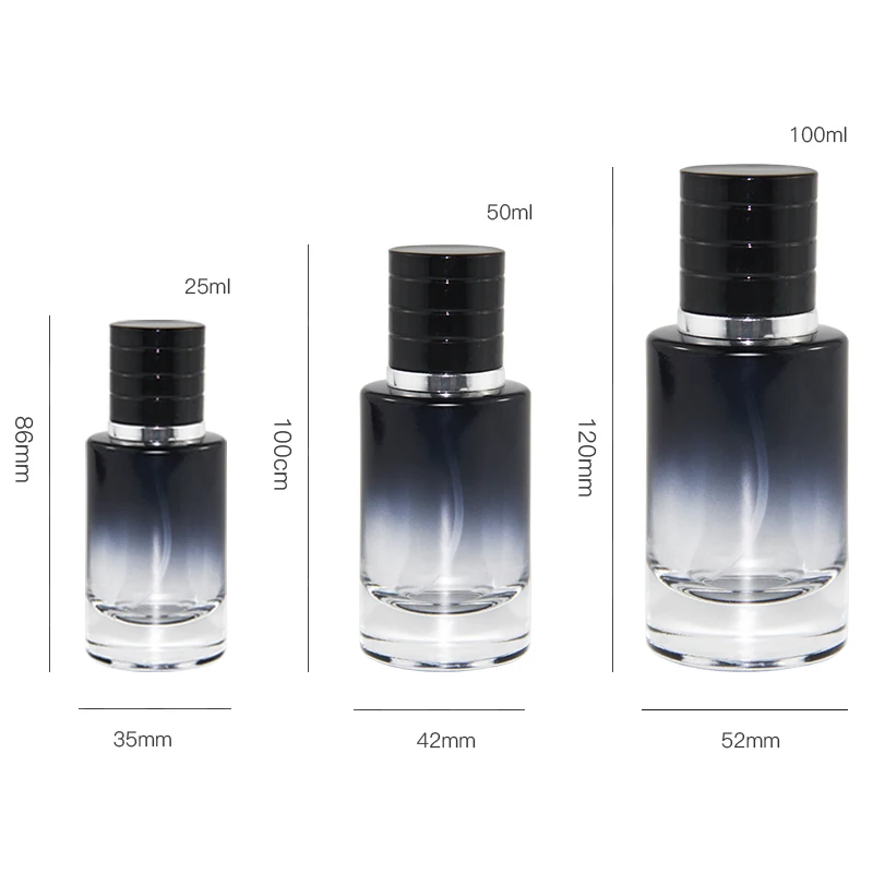 50 100Pieces Refillable Luxury Cologne Men Gradient 30ml Bottle Glass Perfume