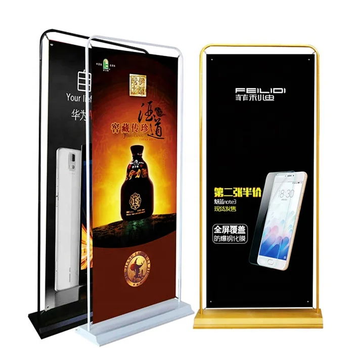 80*180cm Advertising Floor Display Banner Stand Metal Frames Door Type Banner Stand