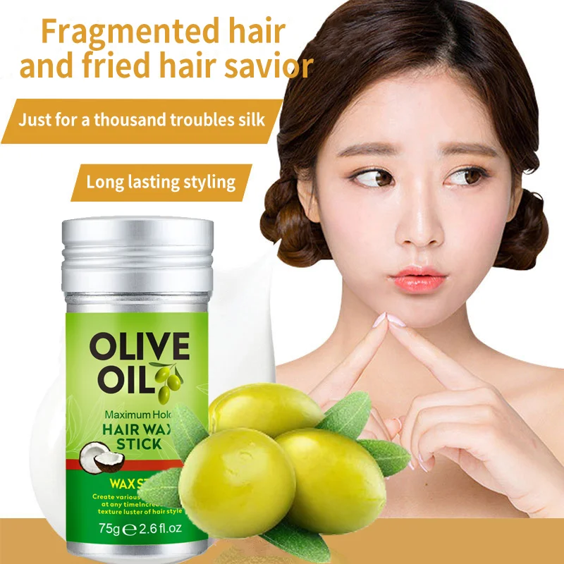 Custom Service Women Men Hair Styling Flyway olive Wax Stick Strong Hold Hair Wax Stick For Flyways