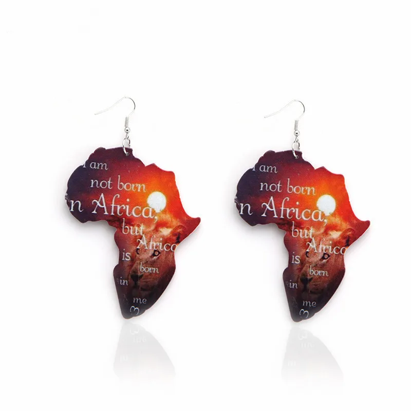 
SH311 New fashion accessories geometric wooden african earrings for women 