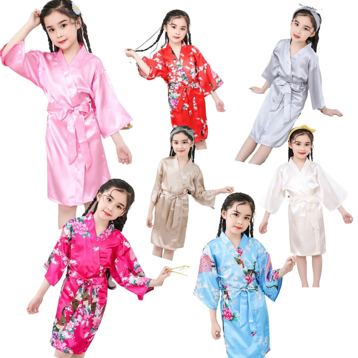 Милый розовый плиссированный халат с длинными рукавами для девочек удобная пижама