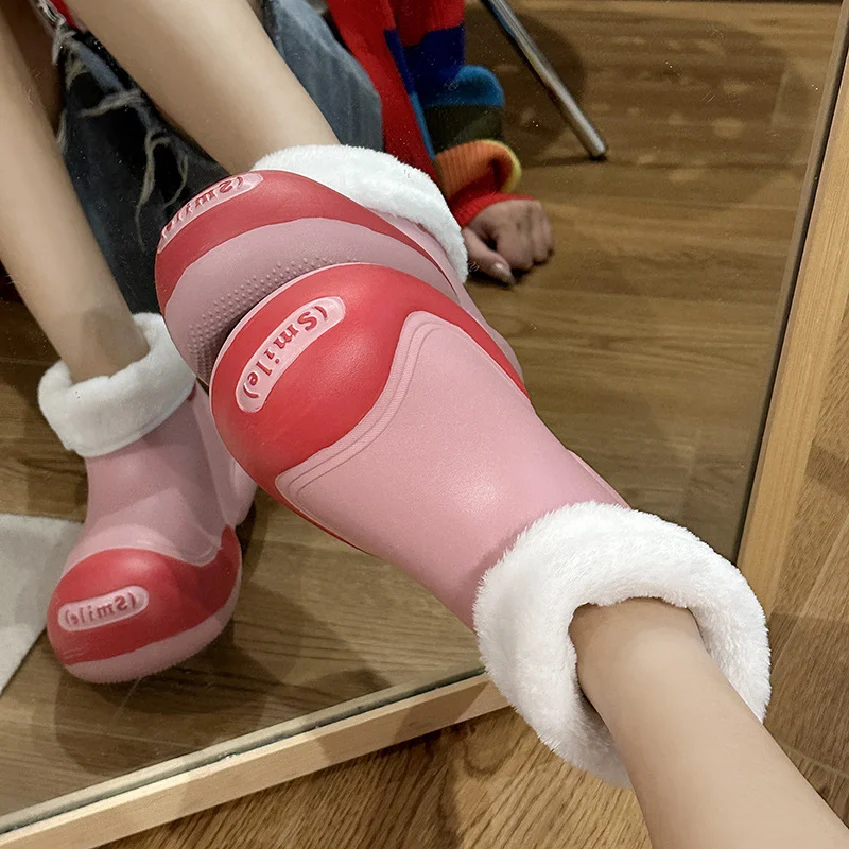 Slippers Waterproof With Fur Flufy Boots Black Fluffy Women S Platform Mini Boots Bootie Slippers