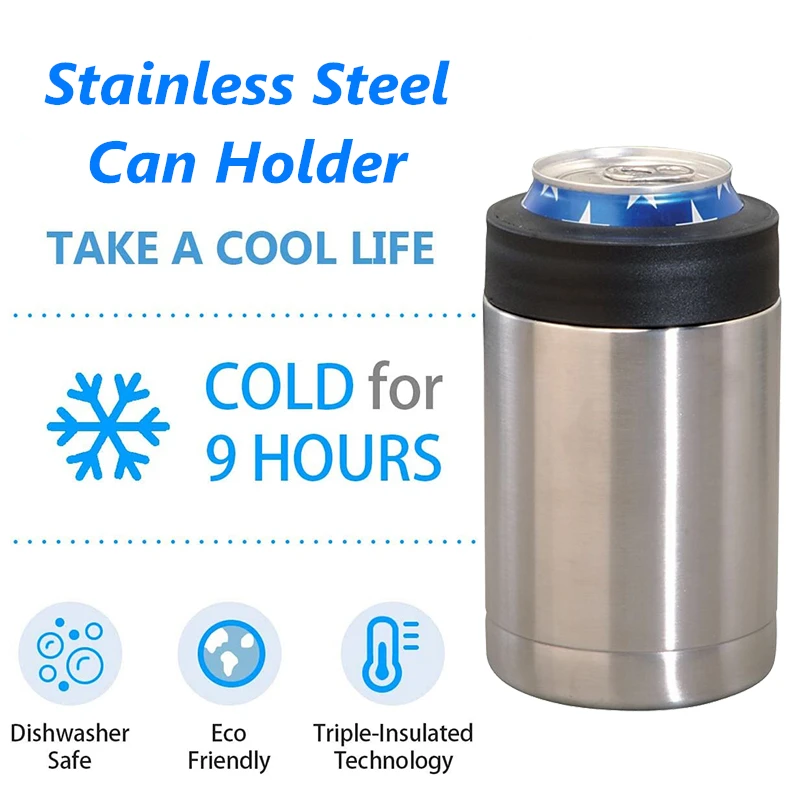 Drink Stainless Steel Beer Bottle Can Cooler Holder,Metal Double Insulated Shower Beer Vacuum Sealed Can Holder