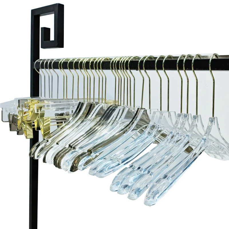 factory price heavy duty acrylic cloth hangers Luxurious Acrylic Hangers for clothing store