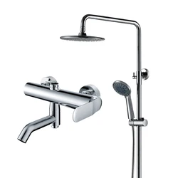 Health copper polished complete bathroom sets faucet shower mixers luxury shower set