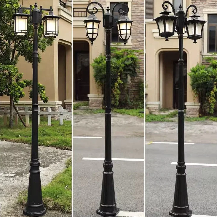 Ancient Roman double headed courtyard villa waterproof garden lamp community landscape garden outdoor lamp garden decoration