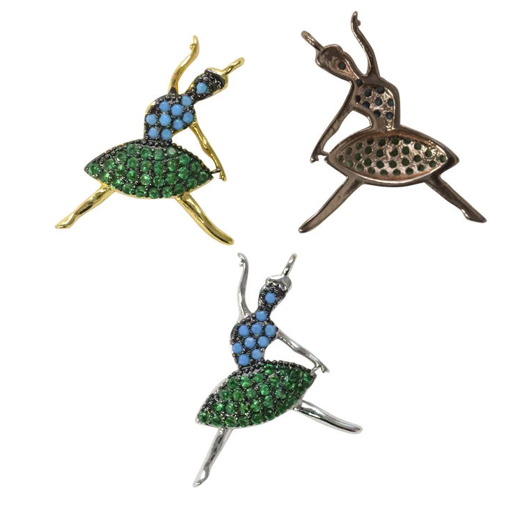 2022 оптовая продажа ювелирных изделий Очаровательные Новые поступления дизайн кубический циркон микро паве девочки Танцор Кулон для изготовления ювелирных изделий