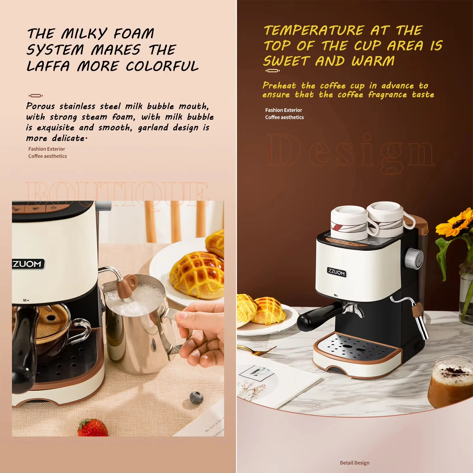 Bar Espresso Coffee Machines Latte & Cappuccino Maker Home Stainless Steel Coffee Maker Machine