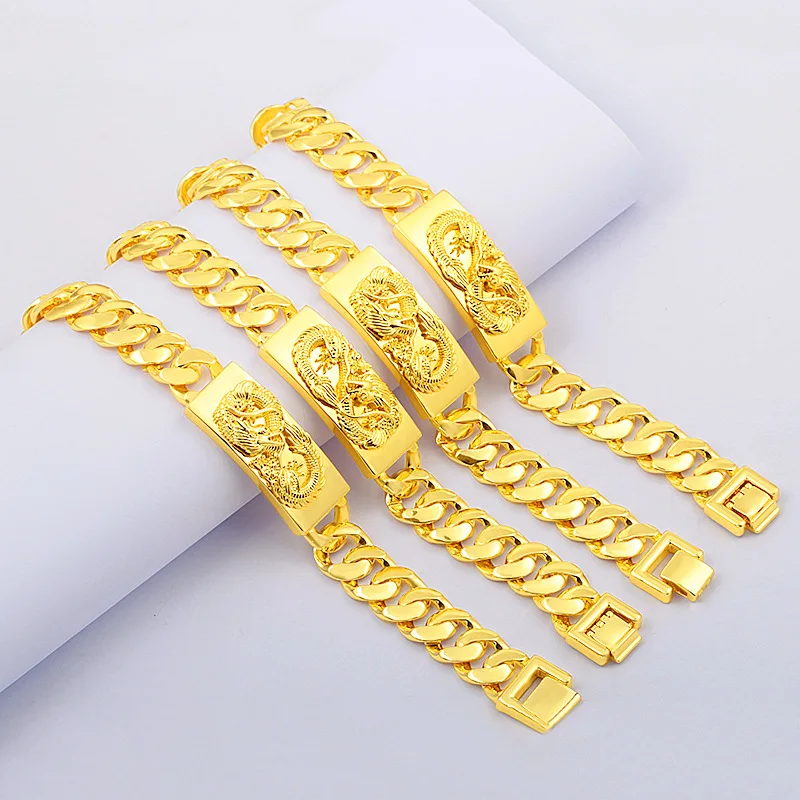 18K Gold Filled Will Not Fade Bracelets for Men & Women Pulseras De Plata De Ley Mujer Bijoux Femme Gemstone Wedding Jewelry