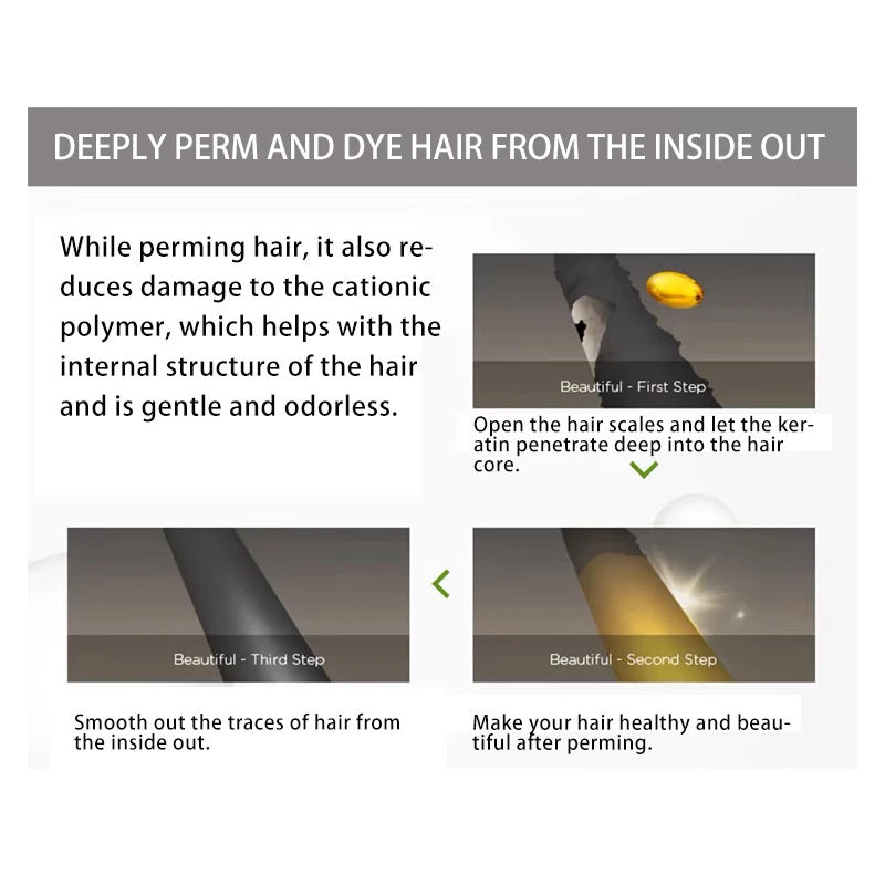 Salon permanent perm lotion Organic perm and curly hair Natural curly hairstyle Hair relaxant
