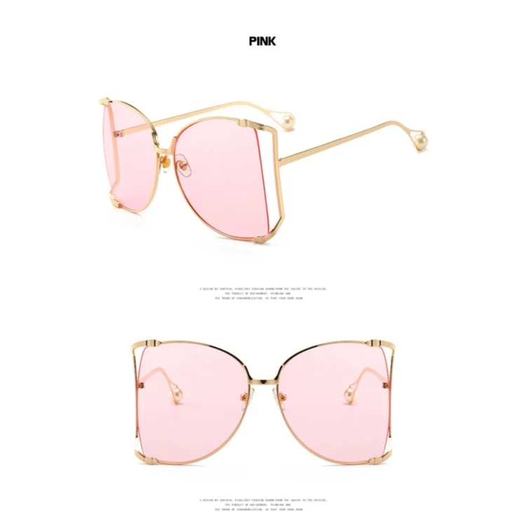 
Custom Wholesale Designer Fashion Luxury Sun Glasses Pink Black Colourful Women Two Nose Bridge Shades Sunglasses 