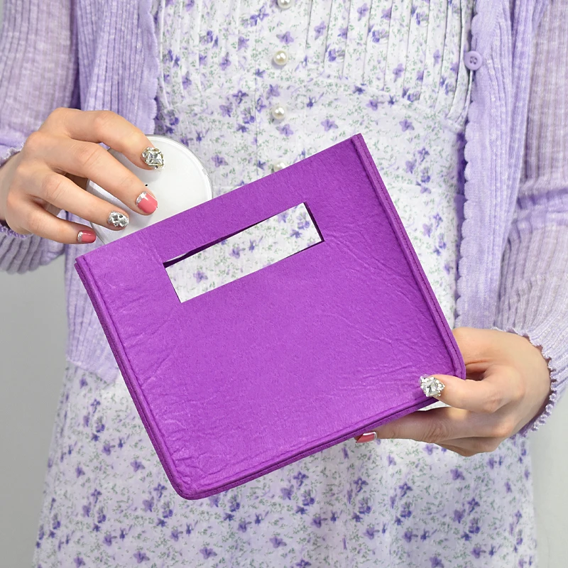 Customization different color tiny with handle hold little things Felt small tote Bag