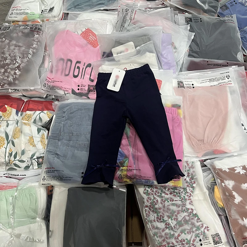 Original Surplus Overruns Leftover Branded Baby Garment Stock Single Piece Baby Wears Kids Cotton Clothes