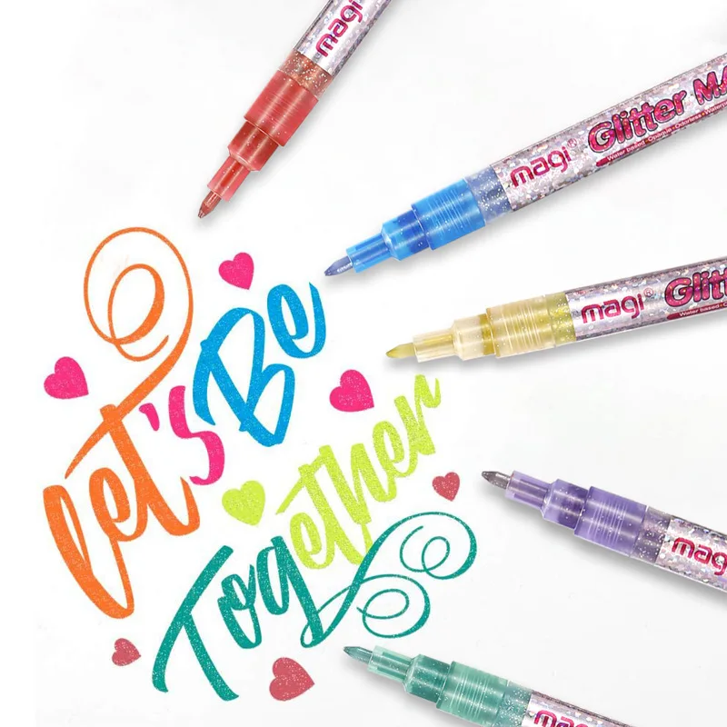 ANI 8/12 colors Glitter Pens Eco friendly graffiti markers DIY Craft Acrylic paint set For Drawing