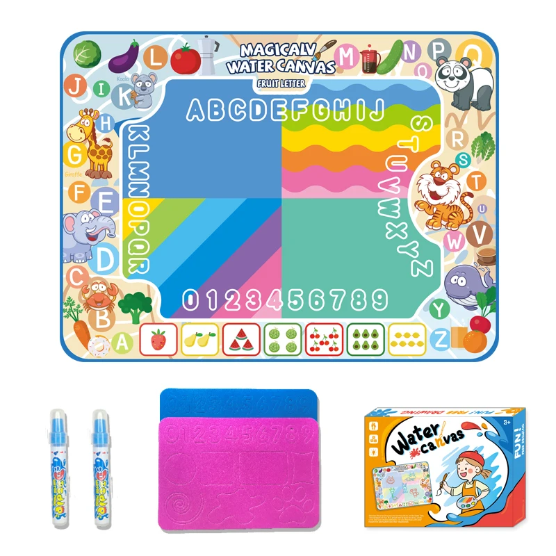 80*60CM baby Educational Toys Doodle water Drawing Mat Water Canvas Aqua Painting Cloth For kid Christmas Gift