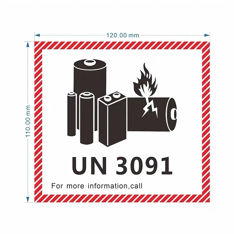 Customized Printing UN3480 ,UN3481,UN3091 Lithium Battery Shipping Caution Label