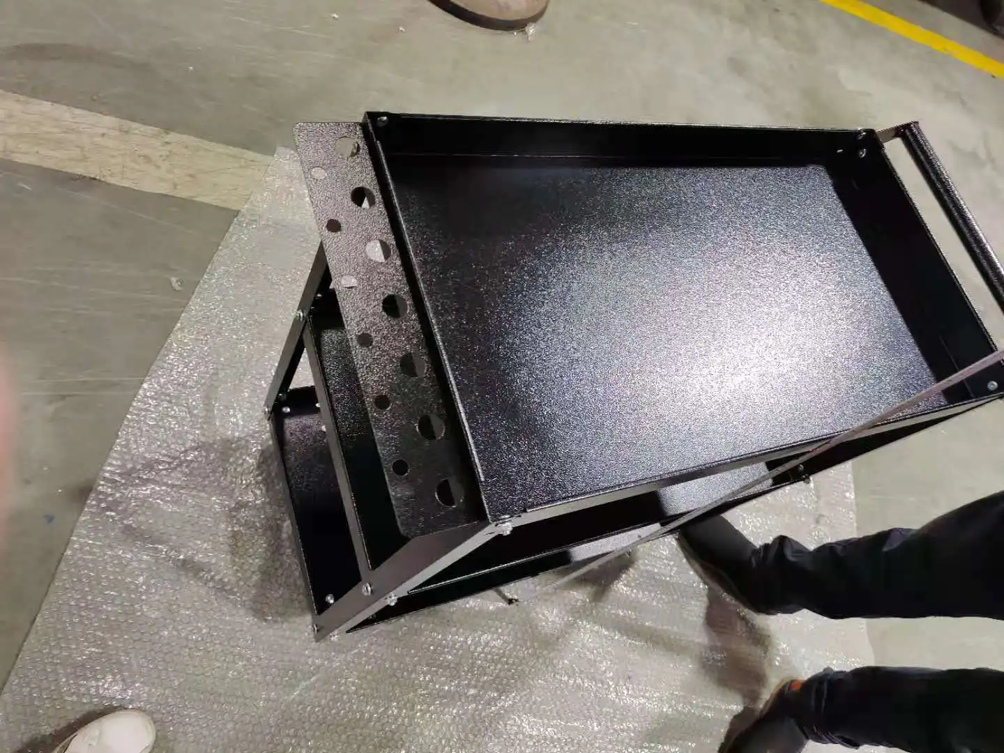 Heavy rolling metal cheap three trays metal tool cart trolley work bench hand cart beach cart