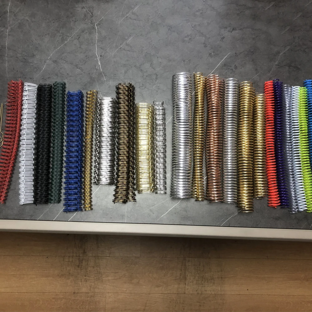 Spiral binding ring twin nylon coated plastic pvc steel metal o bending coil spines binding single double loop wire