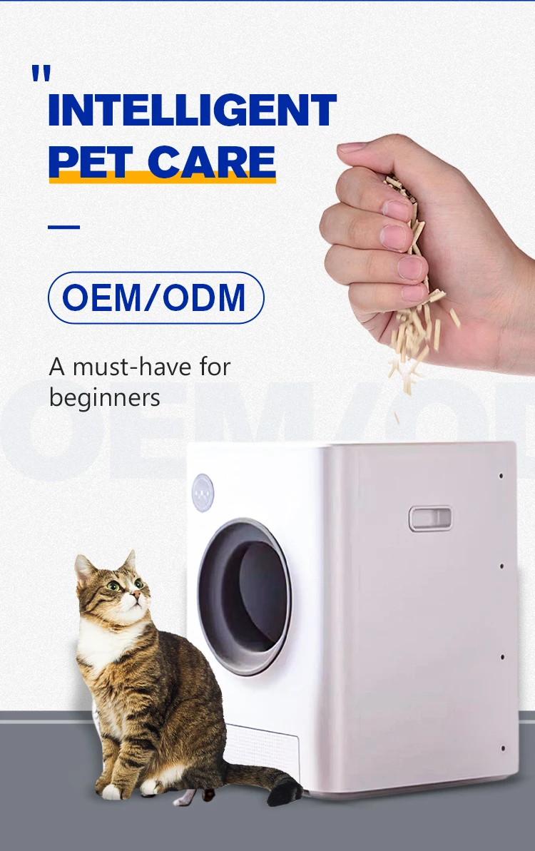 Large Space Self Cleaning Cat Automatic Litter Box Wi-Fi Enabled Smart Robot with 24H App Remote Control Odor Removal