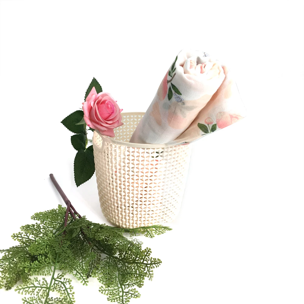 Manufacturer Muslin Swaddle Blanket Large Size 120cm Organic 100%Bamboo Muslin Baby Blanket Kids Wrap Swaddle Muslin Blanket