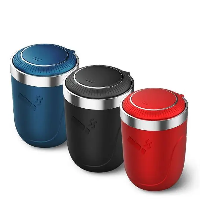 High Quality Car Interior Waterproof Stainless Inside Ashtray LED Portable Car Ashtray With Lighter