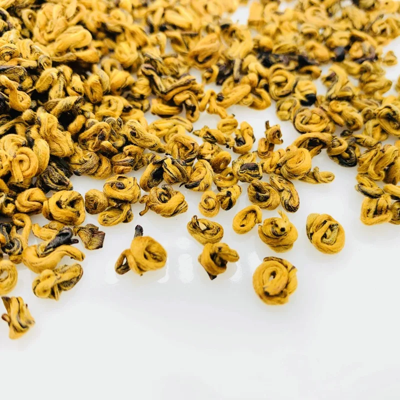 Yunnan Golden Snail Black Tea Dianhong JInluo red tea china high quality organic local feature kurled