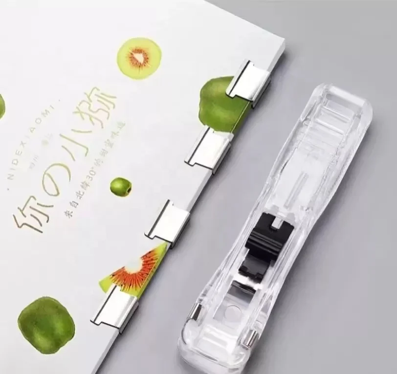 Portable Metal Binding dispenser Folder Loose-leaf Paper Clip Pusher