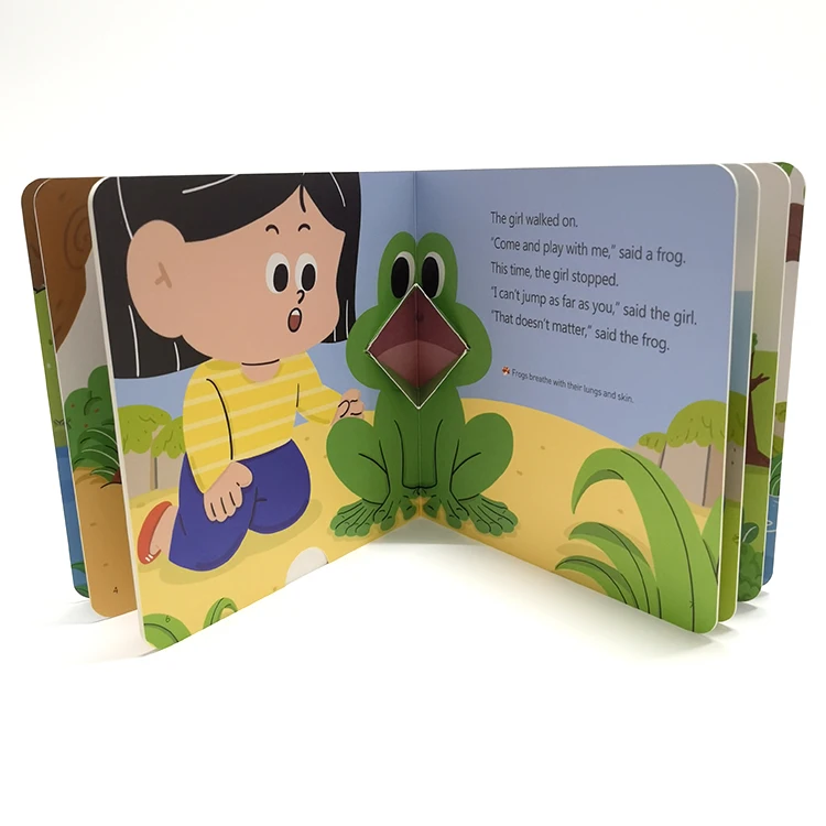 Printing on Demand 3D Effect Flip Pop up Cardboard Book Cartoon Board Book Printing Service Children Book Printing
